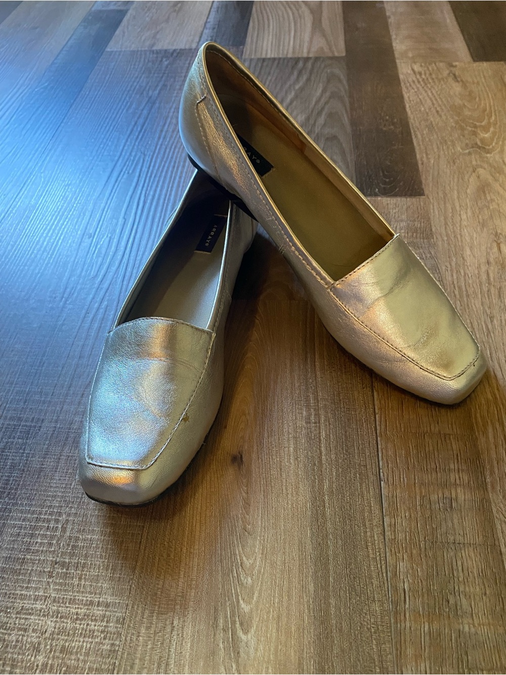 Array Metallic Silver Slip-On Loafers for Women
